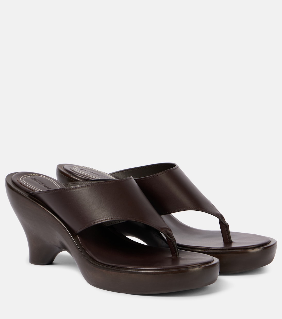 Кожаные мюли Wild 95 на танкетке Zimmermann, Espresso