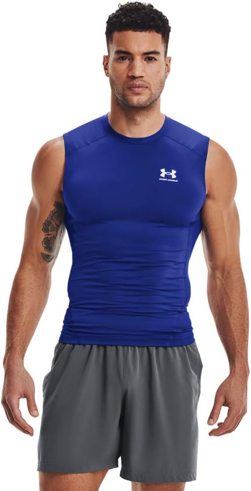 

Under Armour мужская майка Armour HeatGear Compression, Royal Blue (400)/White