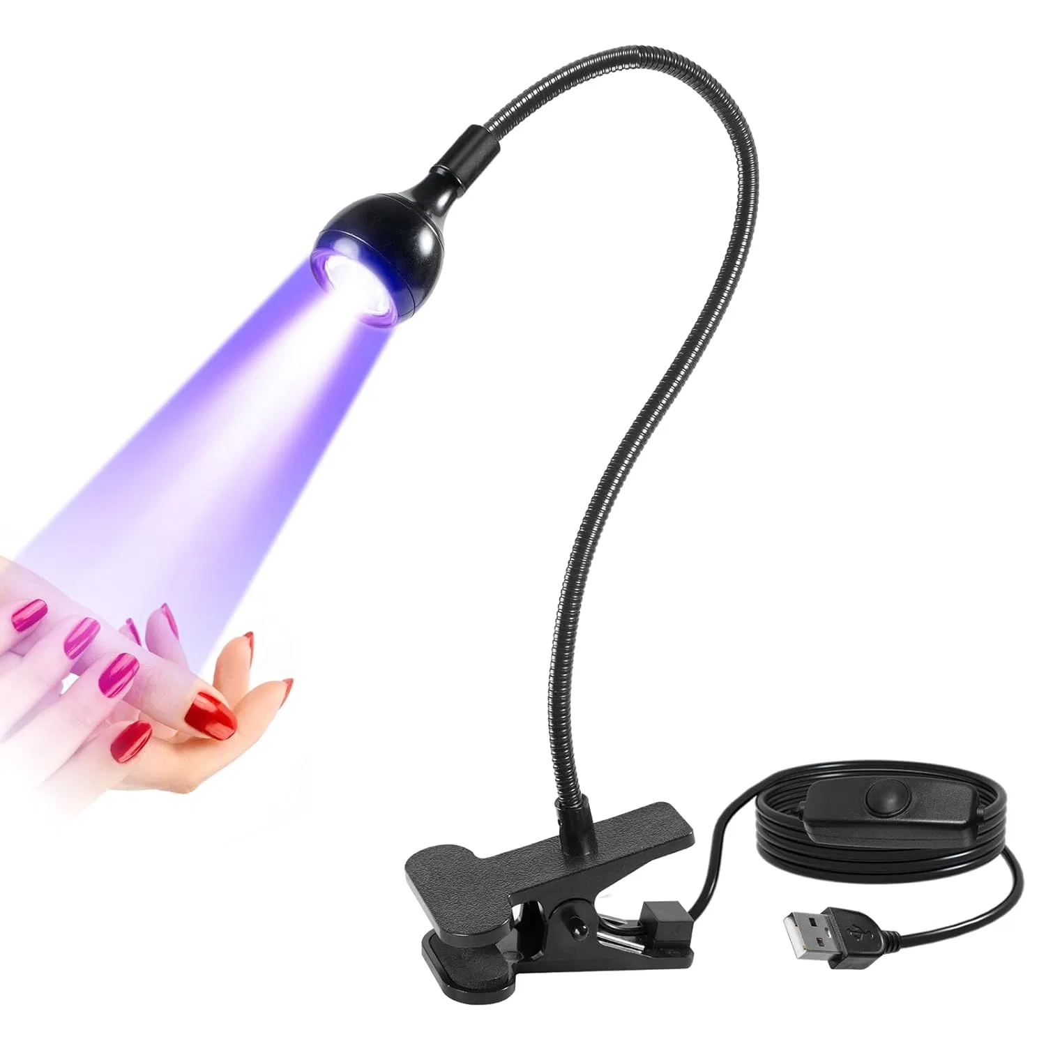Мини УФ/LED лампа для гель-лака 5 Вт с зажимом Elalove