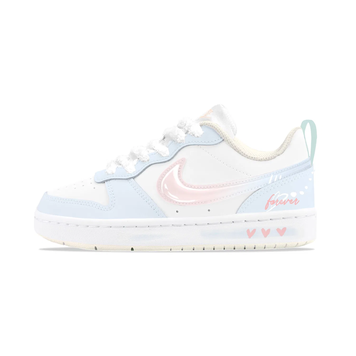 Детские скейтбординг кроссовки Court Borough Heartfelt Cloud Dream Nike сине-розовые