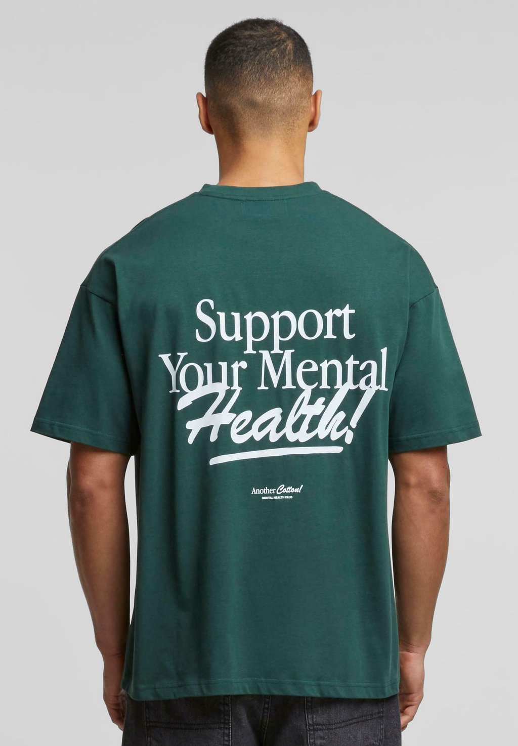 

Футболка с принтом SUPPORT YOUR MENTAL Another Cotton Lab, зеленый