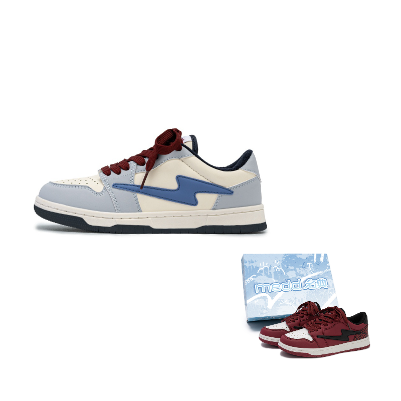 

Нескользящие легкие низкие кожаные кроссовки для скейтбординга унисекс Box Medd, синий (fleece-lined)