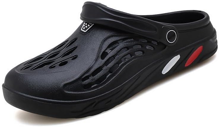 

Мужские сабо слипоны для сада, легкие нескользящие сандалии, тапочки, дышащие водонепроницаемые удобные прогулочные обувь Dhovor, черный