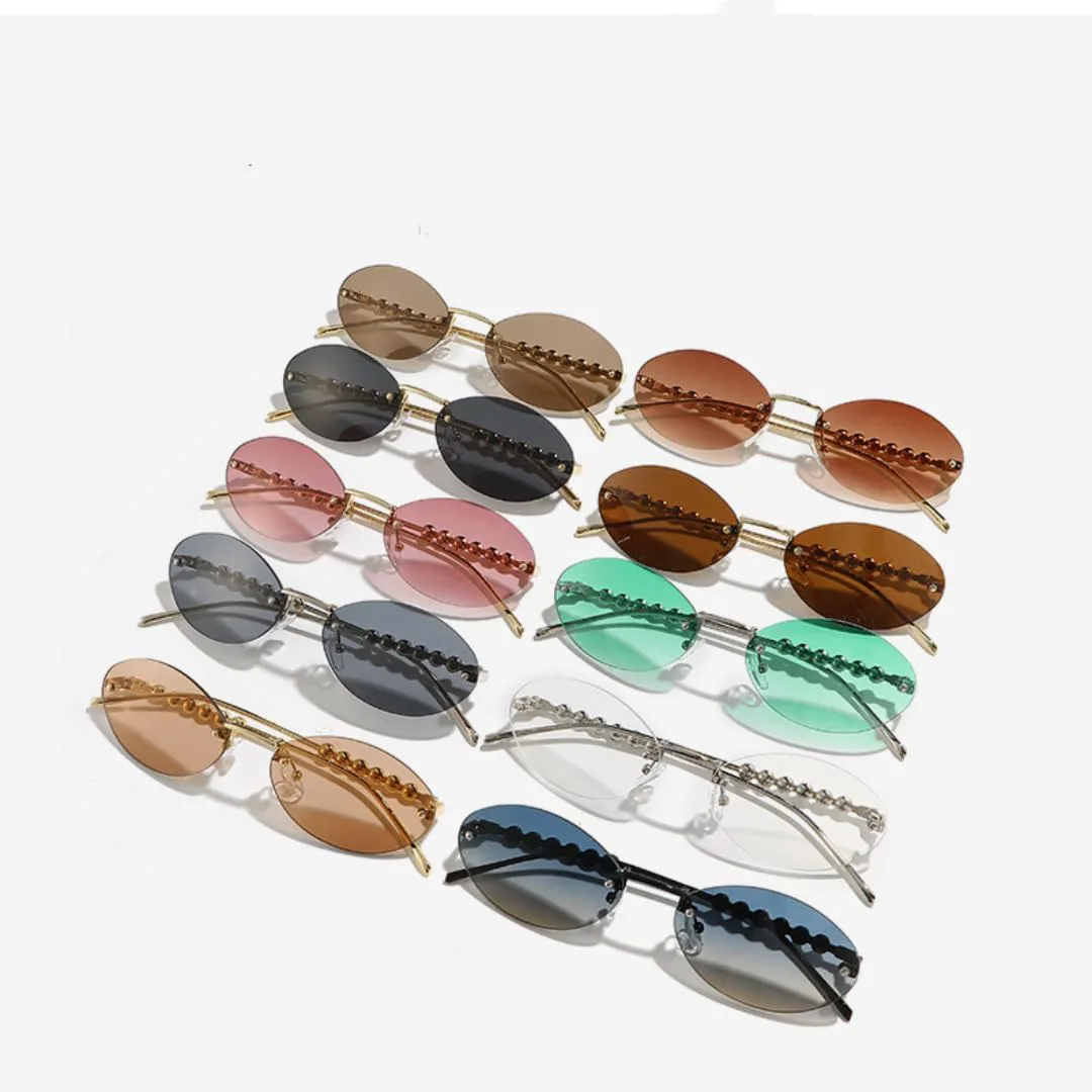 

Роскошные безрамочные солнцезащитные очки «кошачий глаз» с градиентным переходом цвета для женщин и мужчин, с защитой от УФ-излучения UV400 TYUVIVO, Golden Tea