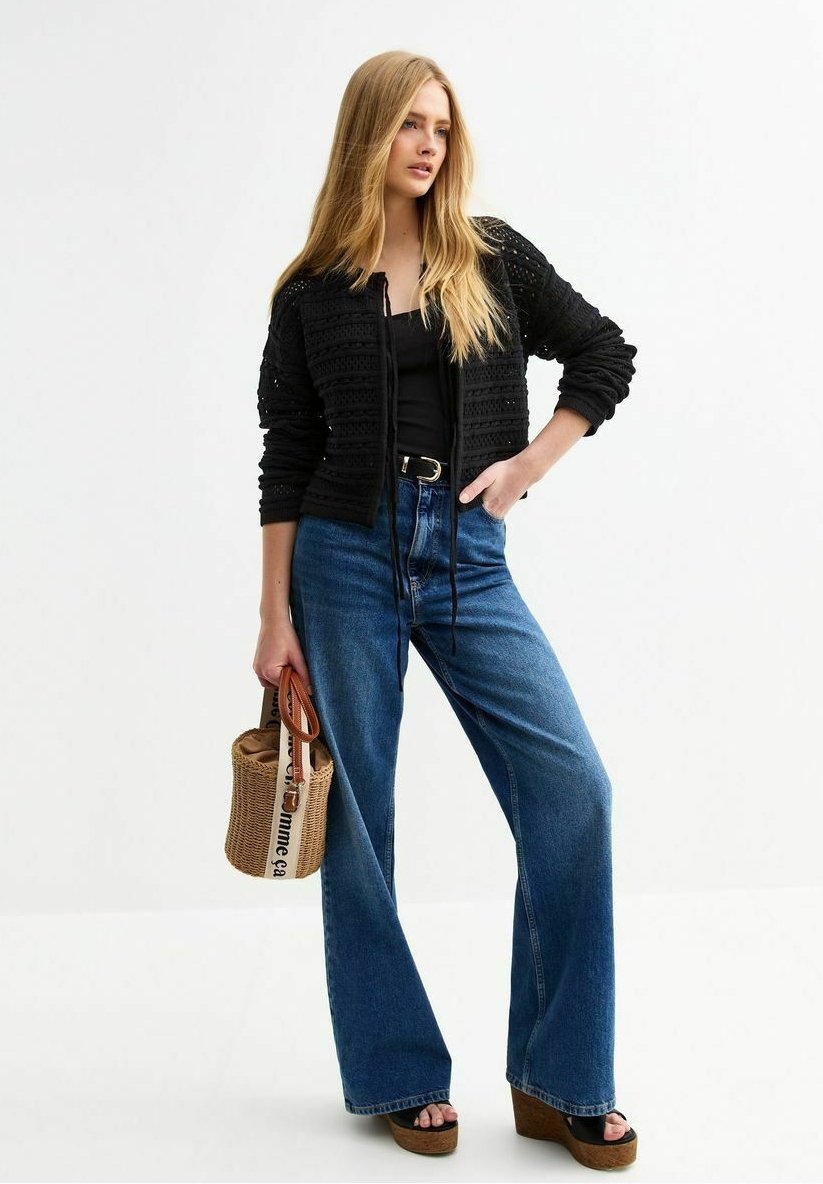 

Кардиган DOUBLE TIE FRONT New Look, черный
