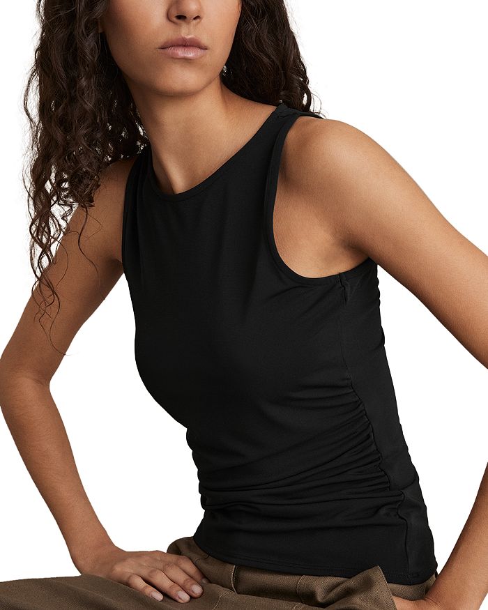 

Женский топ с боковыми сборками Jersey REISS, черный