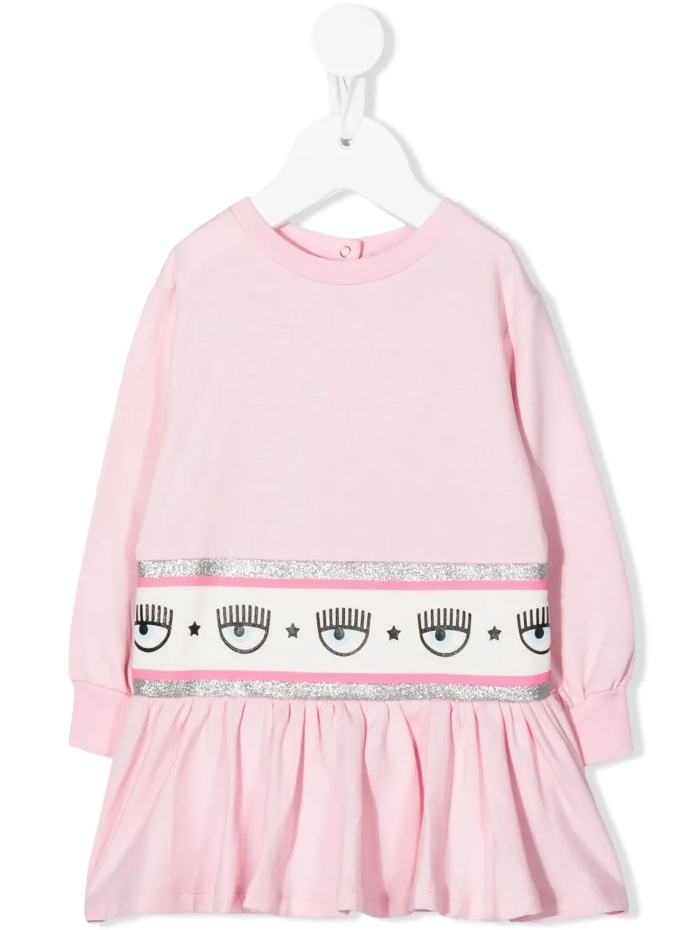 

Платье-джемпер с логотипом Chiara Ferragni Kids, розовый