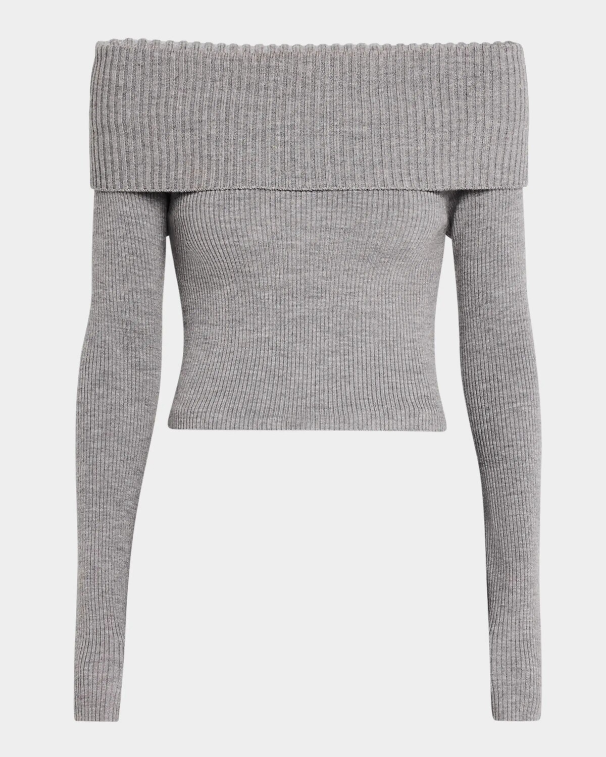 

Свитер с открытыми плечами в рубчик Coretta Alice + Olivia, цвет Medium Heather Grey