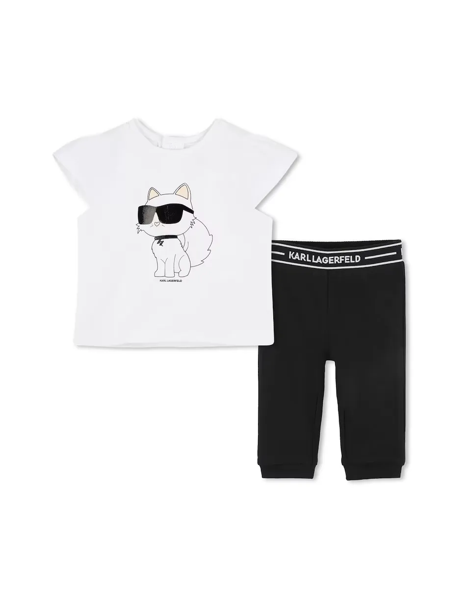 

Комплект для девочки из разноцветного хлопка Karl Lagerfeld Kids, многоцветный