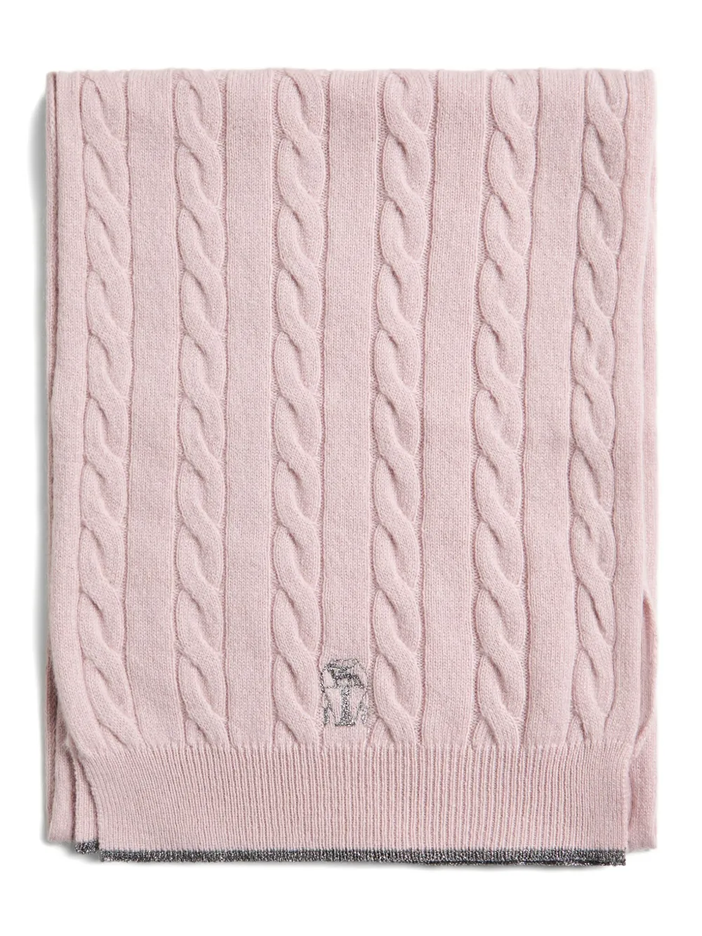 

Шарф с косой вязкой Brunello Cucinelli Kids, розовый
