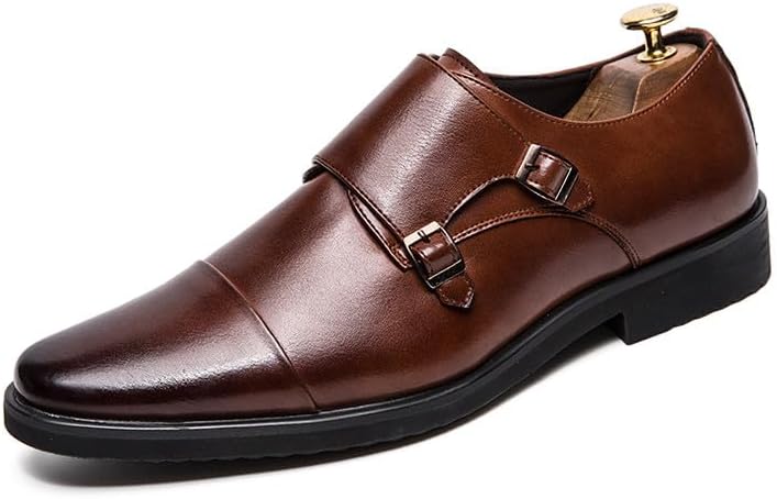 

Мужские классические лоферы Santimon с монк-ремнем, слипоны с закрытым носком, формальная обувь, коричневый