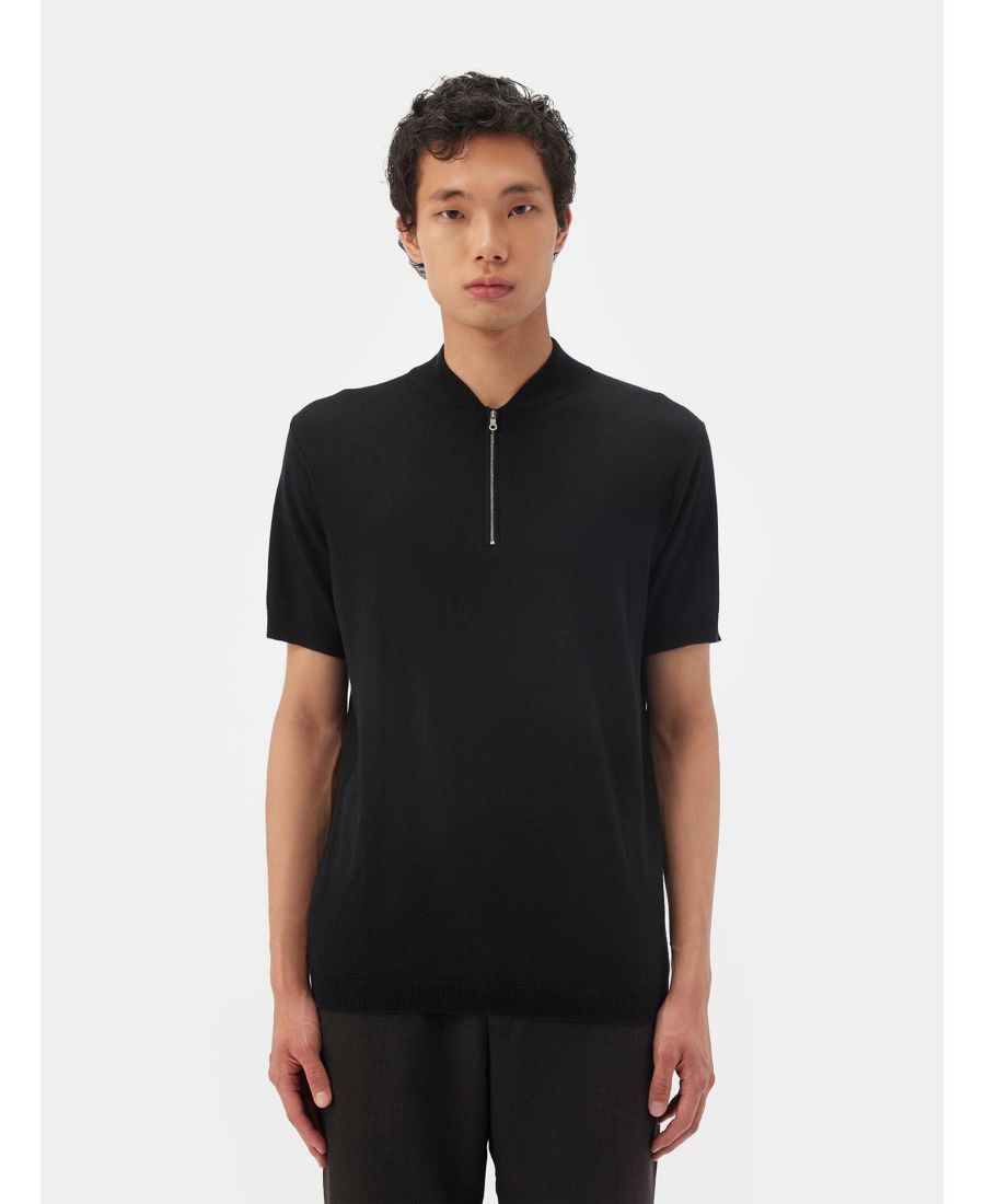 

Мужская шелково-кашемировая футболка на молнии Gobi Cashmere, Black-strech limo, Черный, Мужская шелково-кашемировая футболка на молнии Gobi Cashmere, Black-strech limo