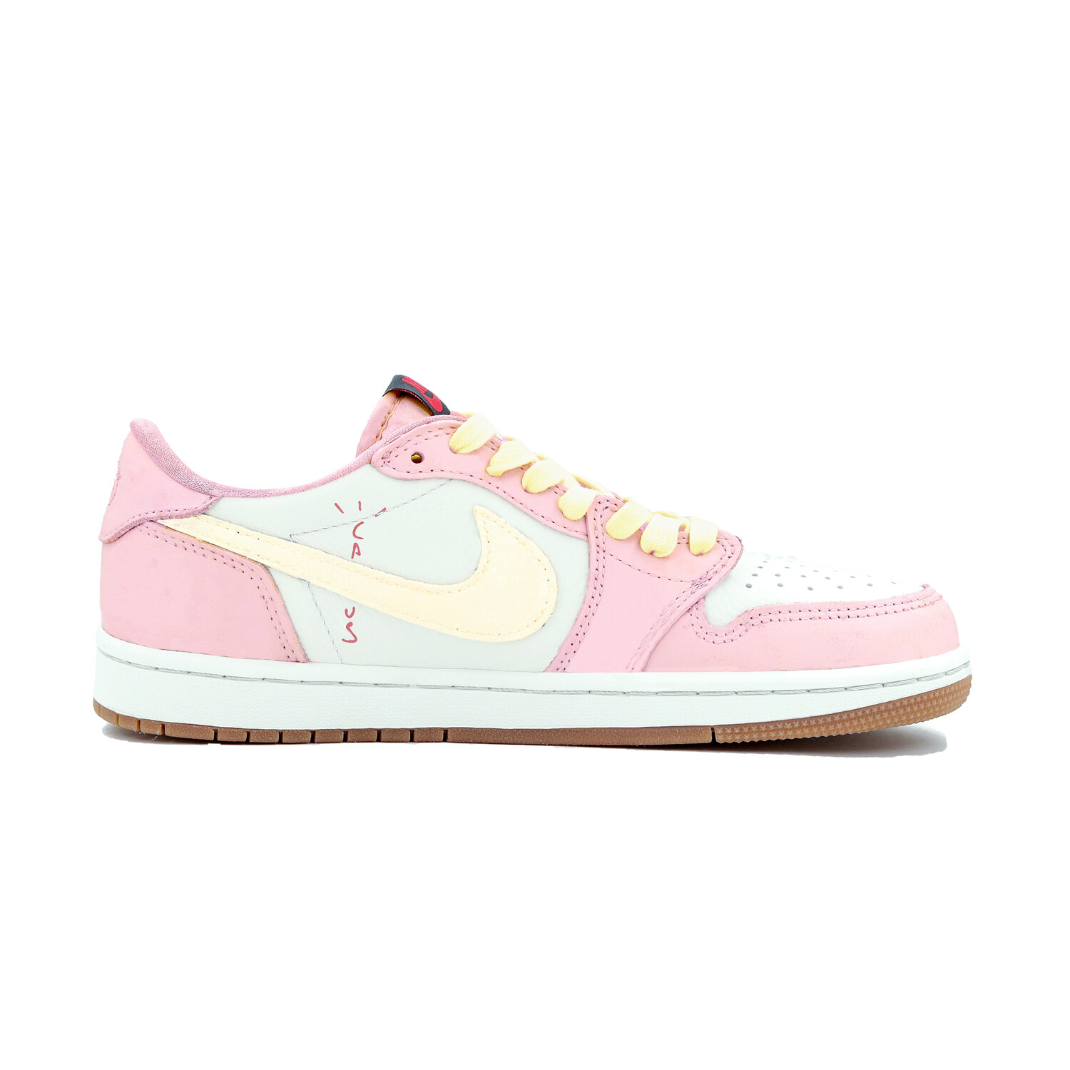 Кроссовки Travis Scott Air Jordan 1 Vintage Basketball Shoes Women's Low-top, розовый — фото 2