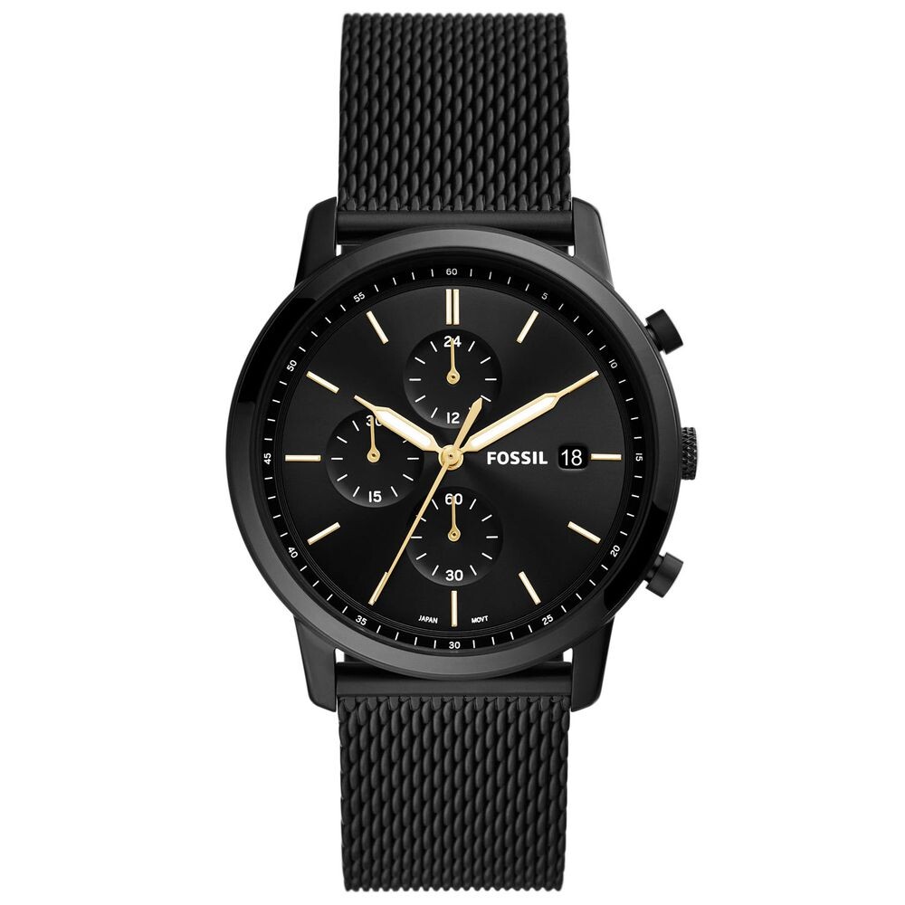 

Черные мужские часы Fossil