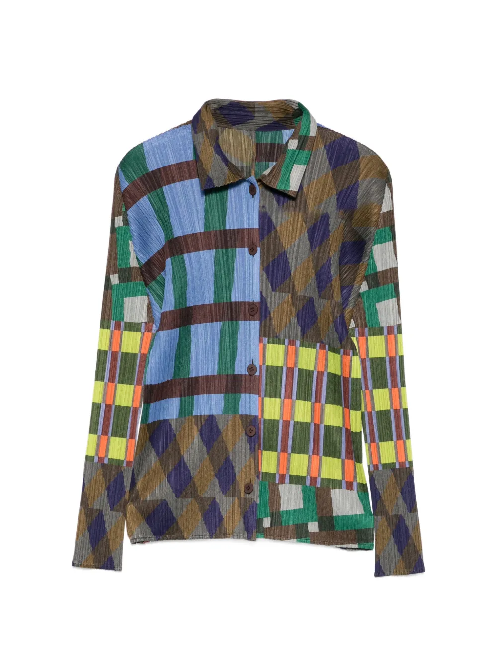 

Плиссированная рубашка с принтом Harmony Pleats Please Issey Miyake, синий