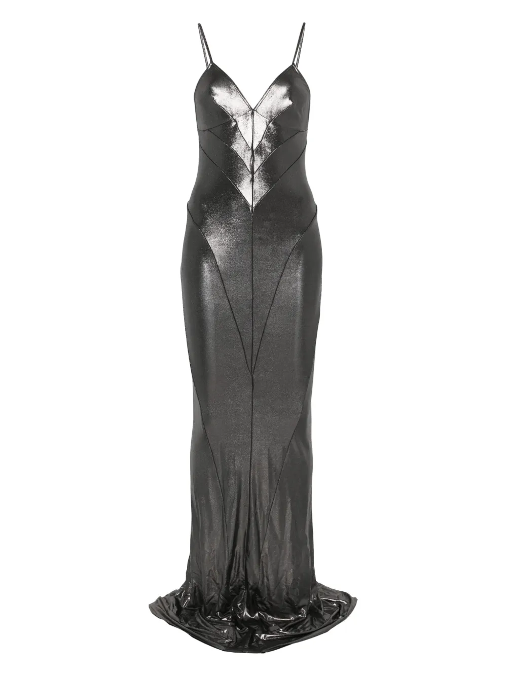 

Платье макси из ткани ламе Rick Owens Lilies, серый