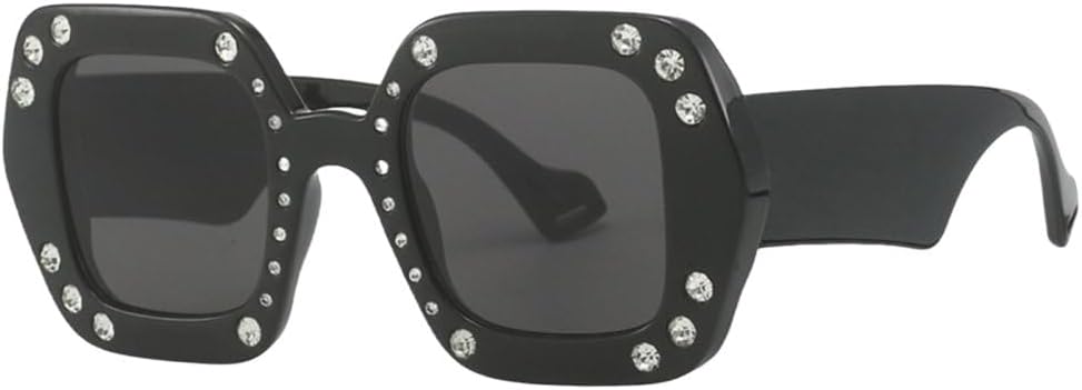 

Модные солнцезащитные очки класса люкс для женщин и мужчин, ретро-очки с бриллиантовой инкрустацией, мужские трендовые очки в крупной оправе для путешествий LVTFCO, C1 Black Black