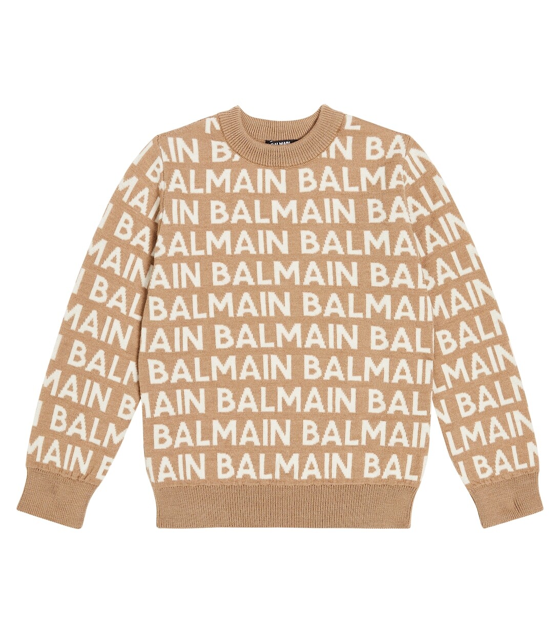 

Свитер интарсия с логотипом из смесовой шерсти Balmain, разноцветный