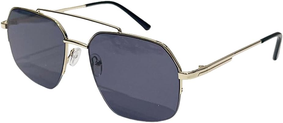 

Металлические солнцезащитные очки с двойной дужкой для мужчин и женщин, винтажные солнцезащитные очки для женщин, модные очки для вождения, защита от ультрафиолета UV400 TKKTLLT, Gold Gray