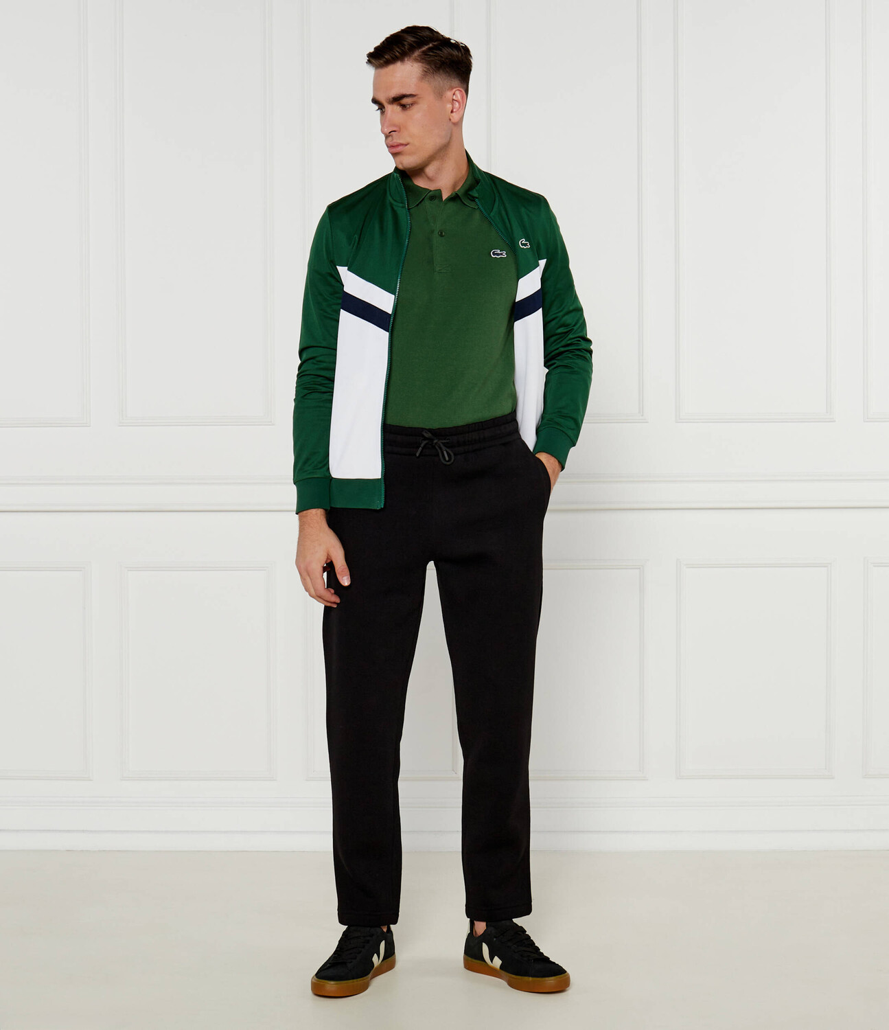 Поло Lacoste Regular Fit, зеленый — фото 2