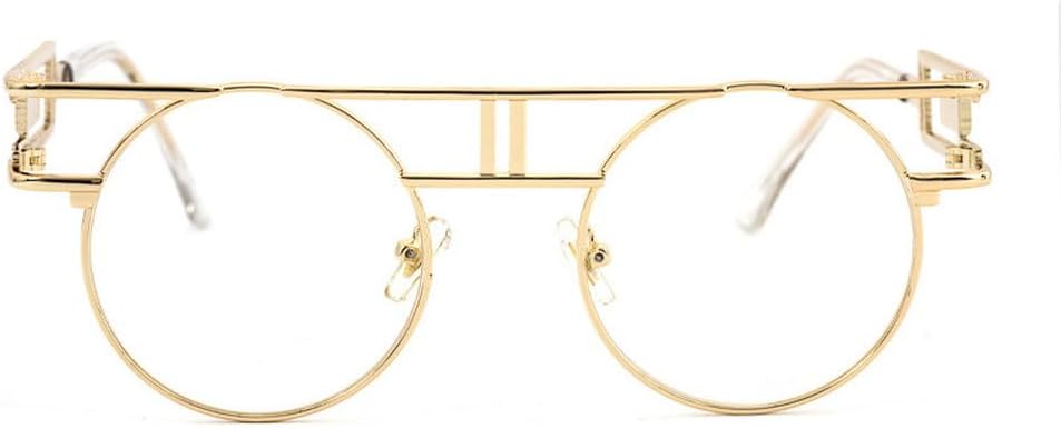 

Круглые солнцезащитные очки из сплава для женщин и мужчин, модные, в крупной оправе, зеркальные, женские, в стиле стимпанк, с защитой от УФ-излучения UV400 HVTVTLA, C14gold-clear