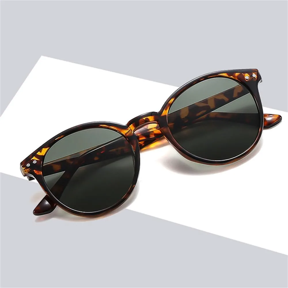 

Круглые женские солнцезащитные очки в стиле ретро с линзами UV400, мужские панк-очки с заклепками, солнцезащитные очки для активного отдыха LANGSER, Black Blue