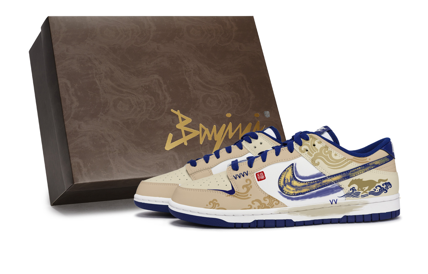 

Nike Кроссовки Dunk Low Retro Slip Resistant low top для скейтбординга мужские, синие, белые, коричневые