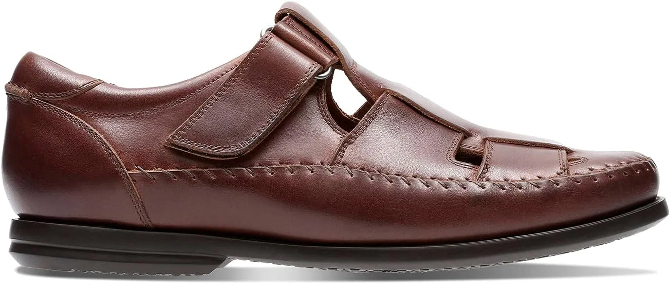 Мужские сандалии Clarks Un Gala с закрытым ремешком, Brown Dark Tan Lea