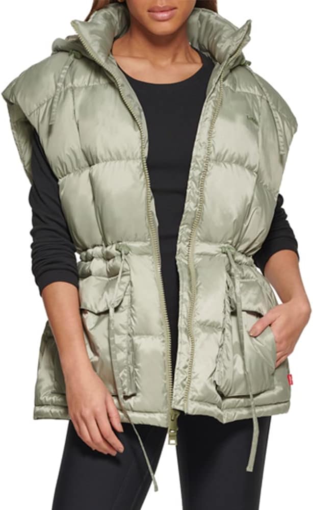 

Levi's Женская стеганая куртка Megan с капюшоном, Sea Green Vest