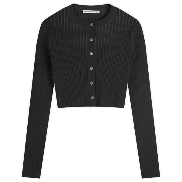 

Кардиган с логотипом в рубчик Alexander Wang, черный