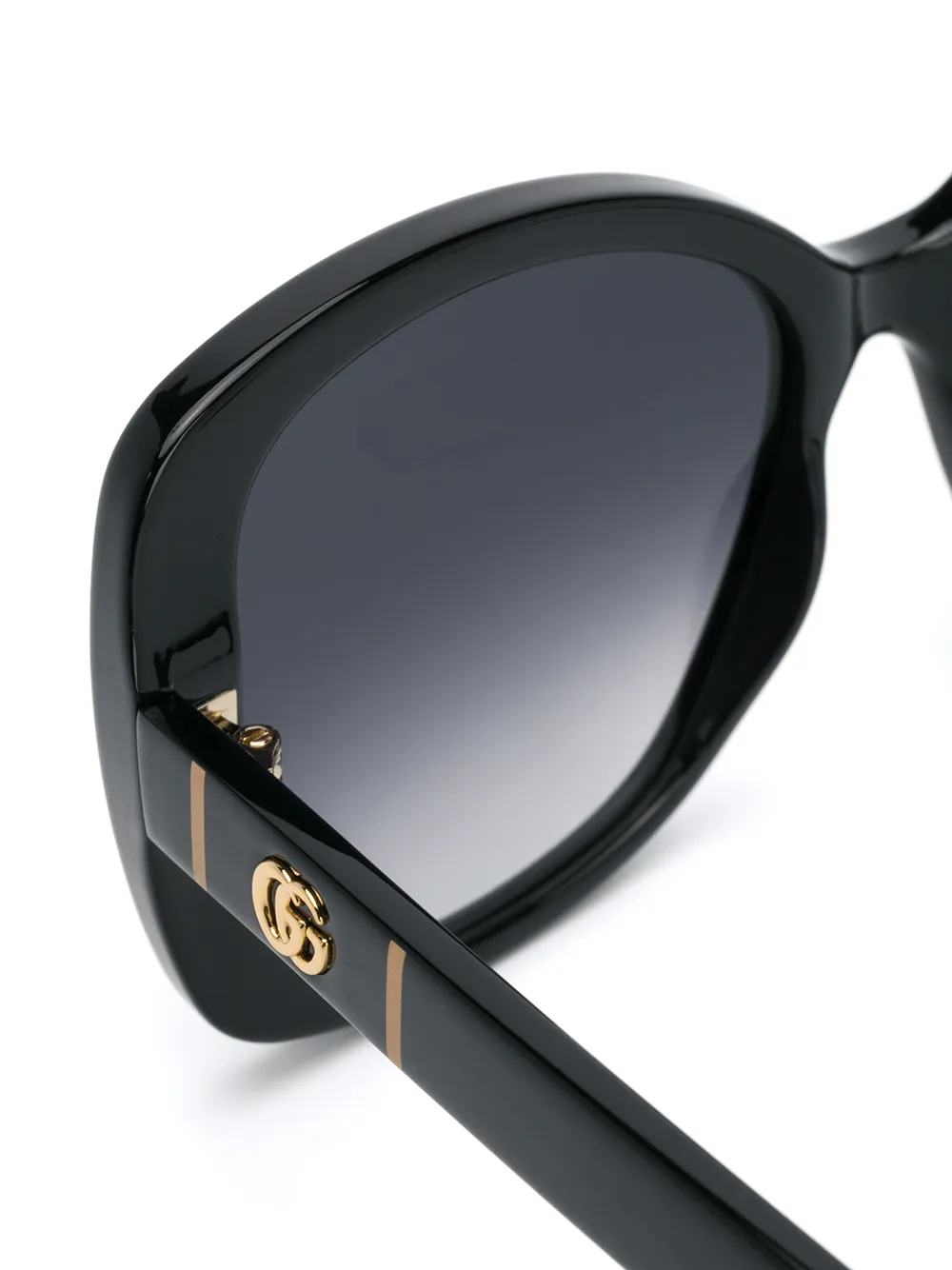 Солнцезащитные очки в квадратной оправе с логотипом GG Gucci, черный — фото 3
