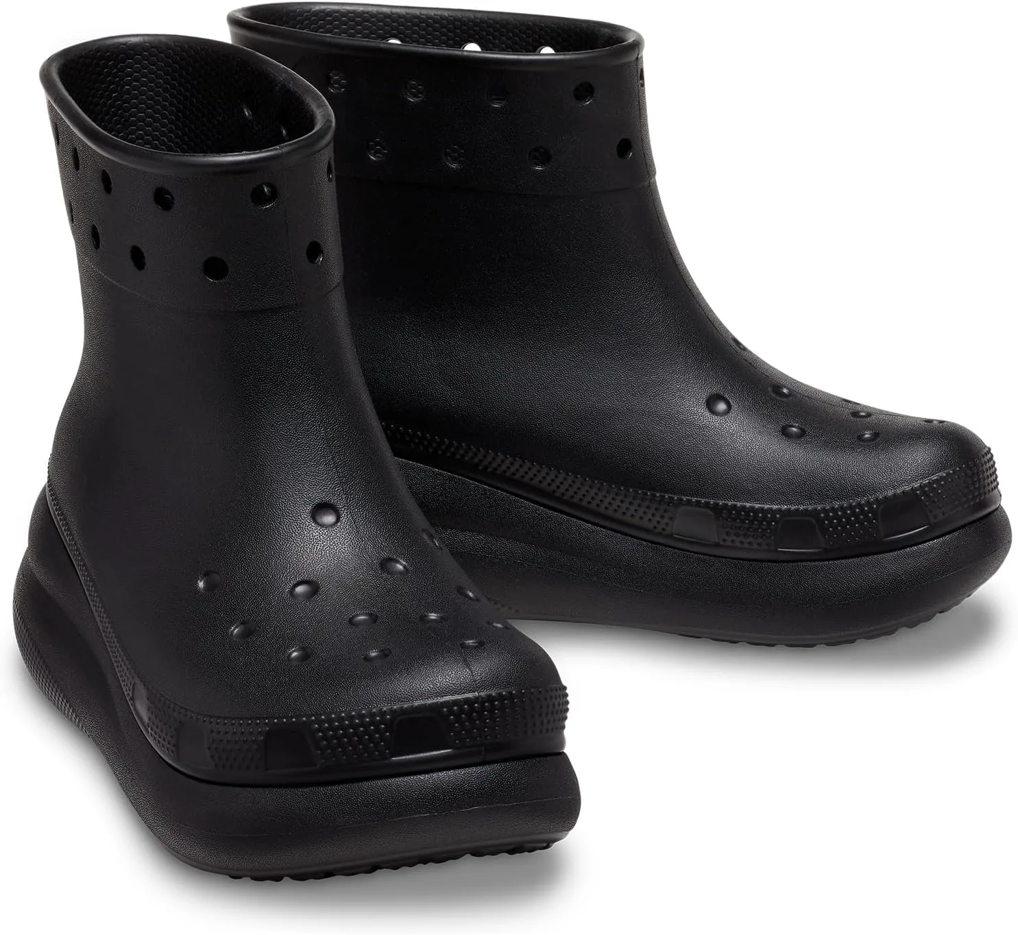 Унисекс резиновые водонепроницаемые сапоги Crocs Crush на платформе, черный — фото 2