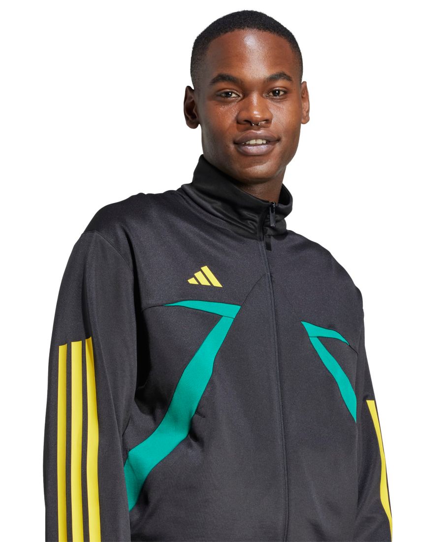 Мужская спортивная куртка House Of Tiro Nations Pack Adidas, Black, Bold green, Hazy yellow — фото 3