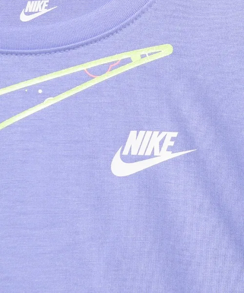 Детская футболка с длинным рукавом NIKE с логотипом серого цвета — фото 3