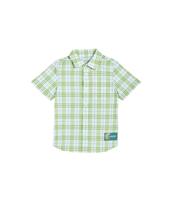 Рубашка Owen Check Button Top Burberry Kids, Apple Green