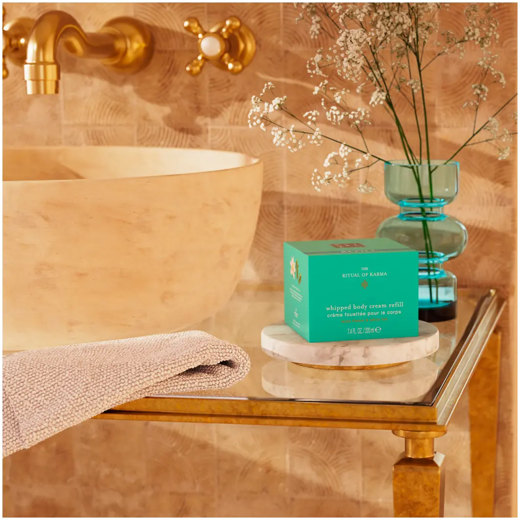Крем для тела the ritual of karma 48h hydrating body cream Rituals, объем 220 мл. - refill — фото 3
