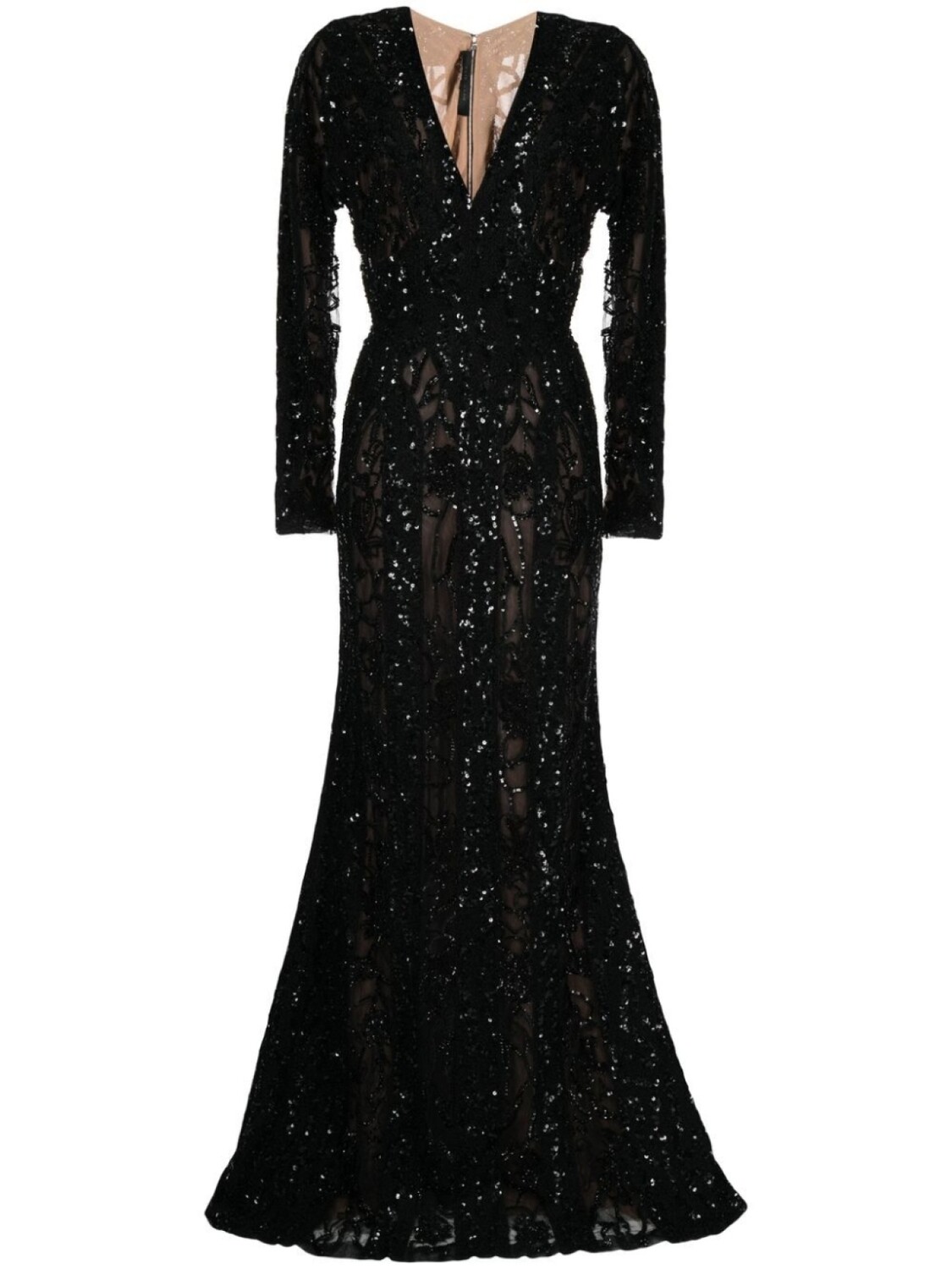 

Elie Saab платье с длинными рукавами и пайетками, черный