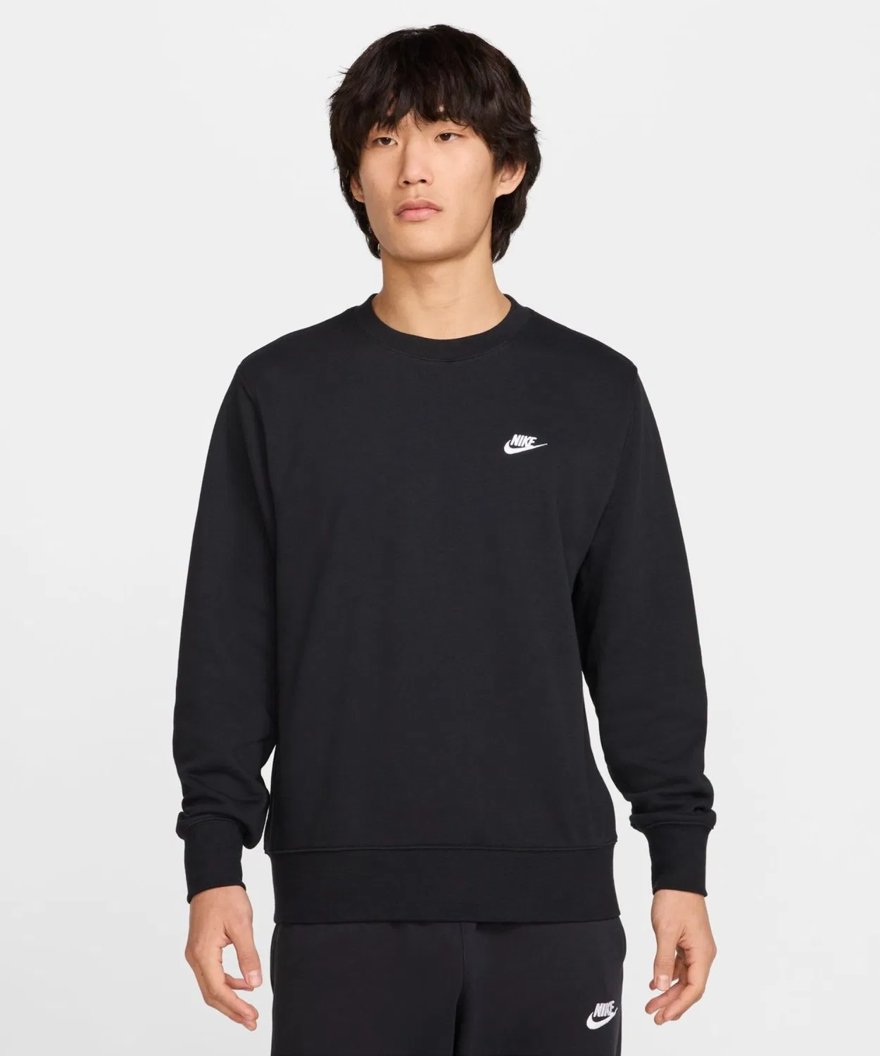 Свитшот Nike Club FT L/S Crew чёрный