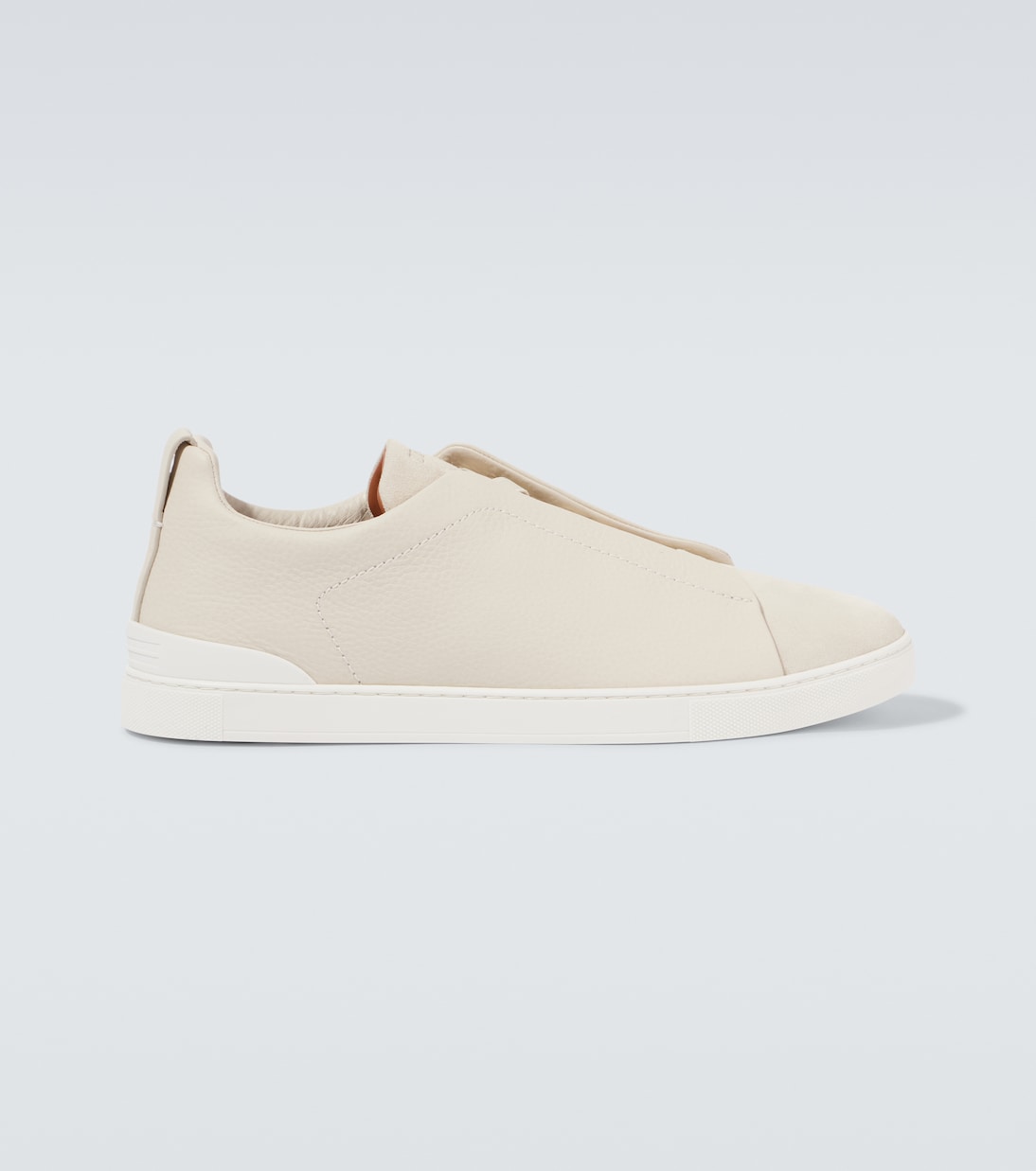 

Кроссовки из кожи с тройной строчкой Zegna, Bianco Zegna