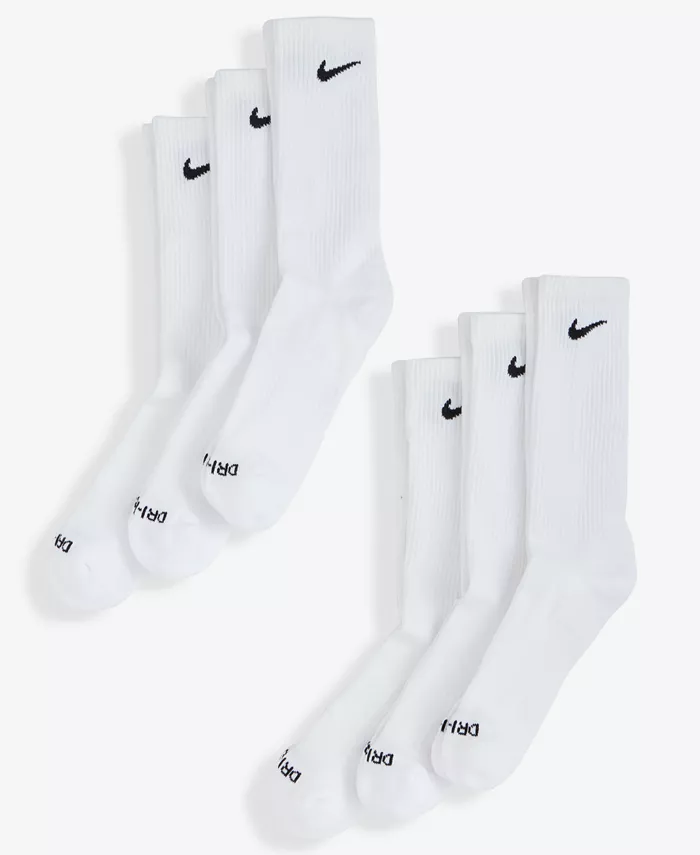Унисекс повседневные усиленные тренировочные носки Crew 6 пар Nike, черный — фото 4
