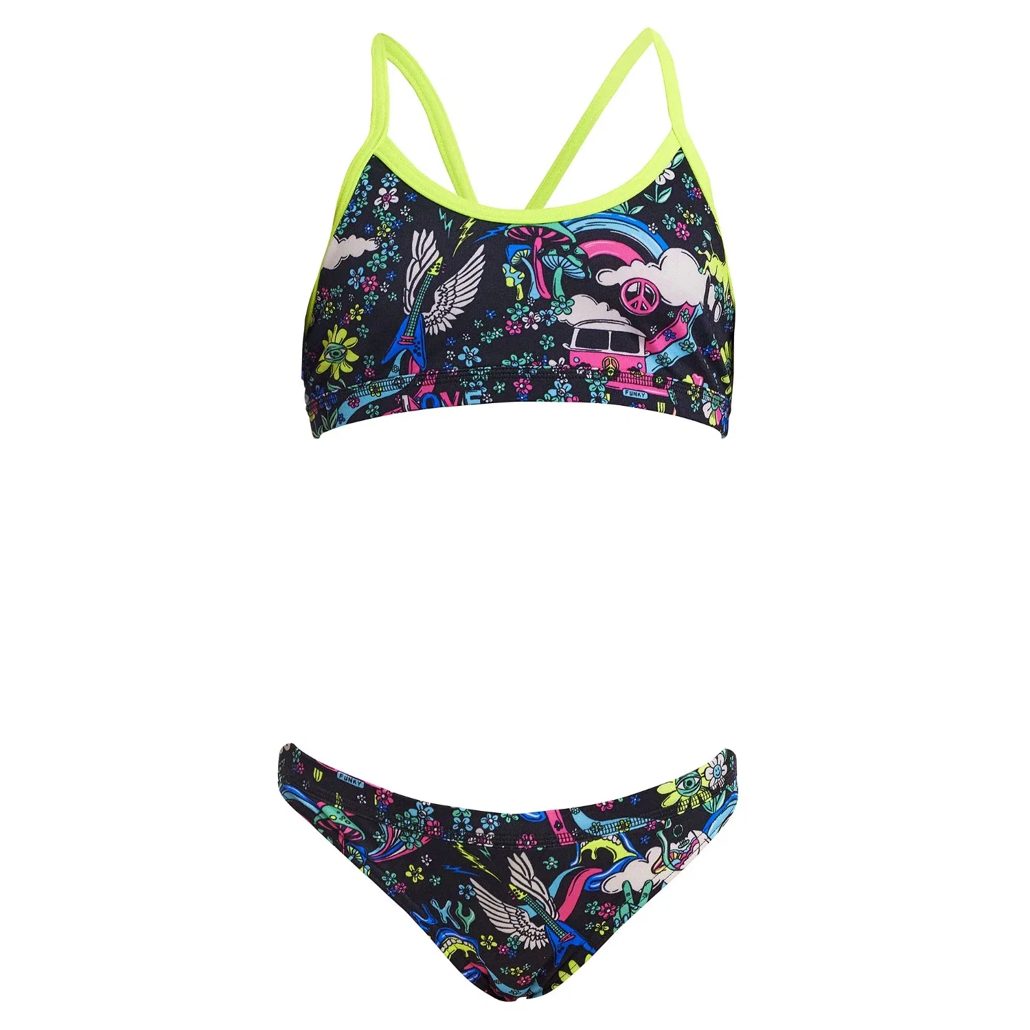 Бикини-раздельный, принт, Funkita, разноцветный