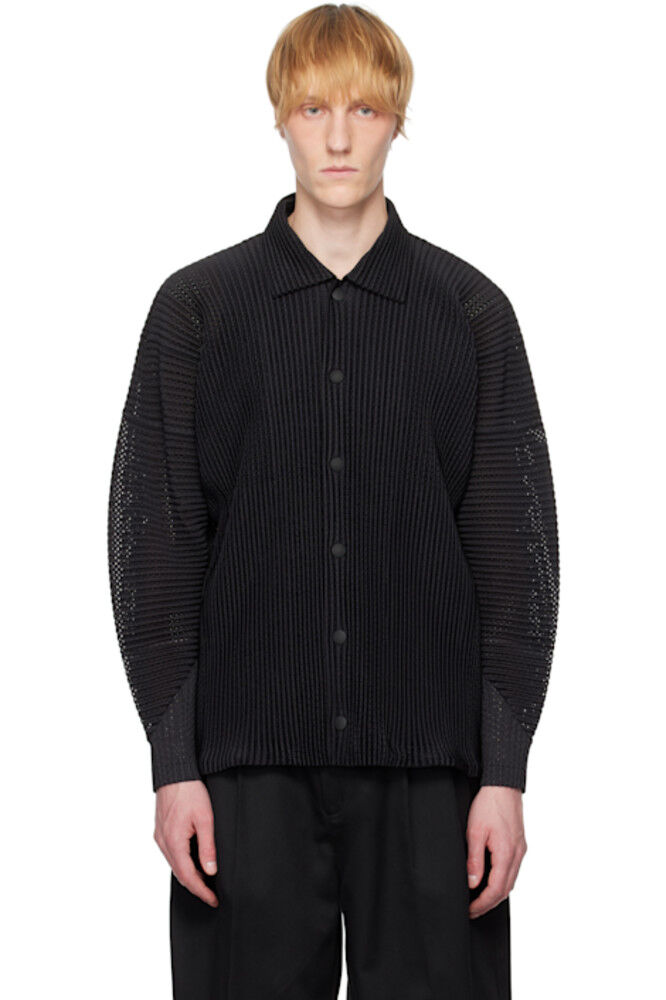 

Черная внешняя сетчатая куртка HOMME PLISSÉ ISSEY MIYAKE