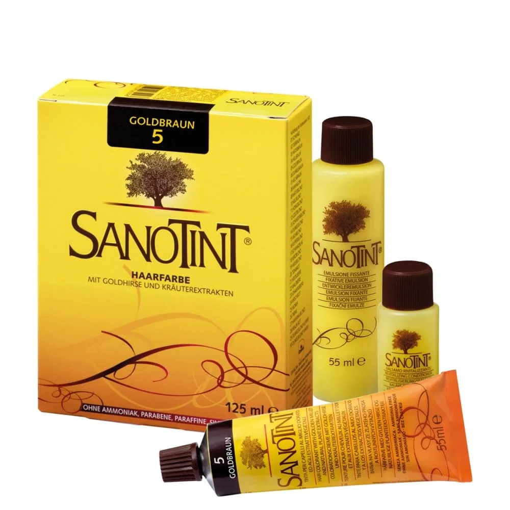 Стойкая краска для волос «Tinta Classic Colour» 05 Золотисто-коричневый от SANOTINT Sanotint