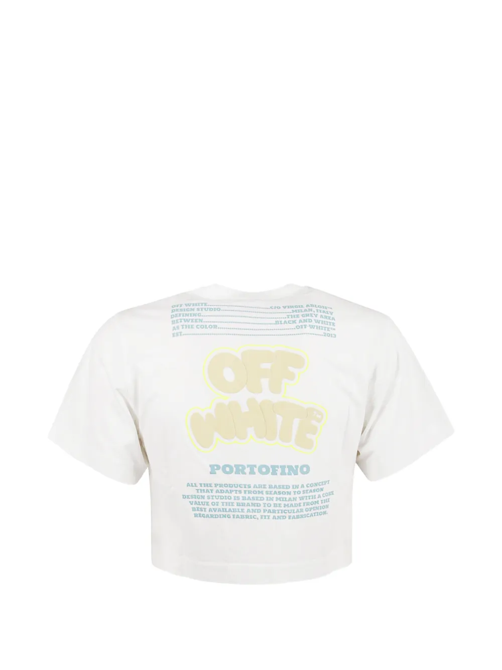 Укороченный топ с графичным принтом Off-White, белый — фото 2