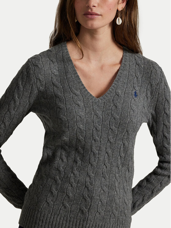 Свитер slim fit 211971866500 Polo Ralph Lauren, серый — фото 4