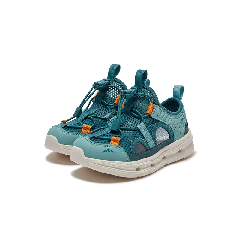 XTEP Дышащие и нескользящие низкие детские сандалии spring green water sky blue для детей 3-7 лет — фото 3