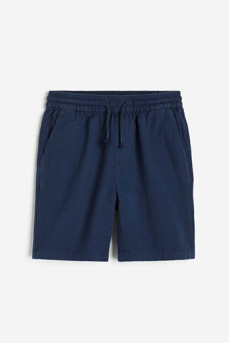 

Мятые хлопковые шорты H&M, синий