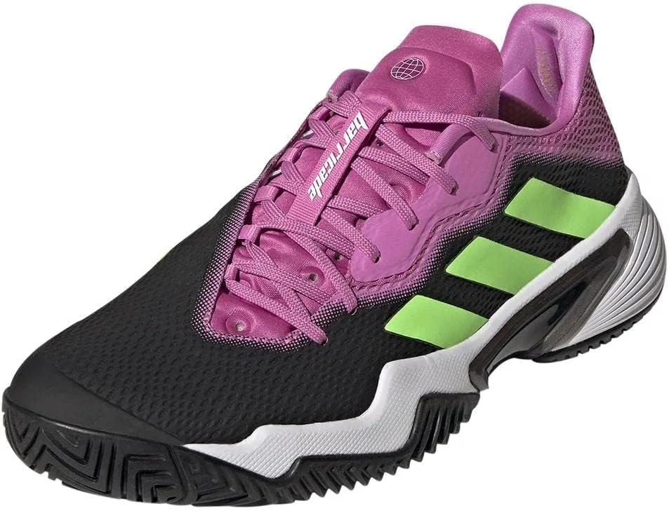 Кроссовки теннисные для глиняного корта Adidas, цвет Carbon/Signal Green/Pulse Lilac