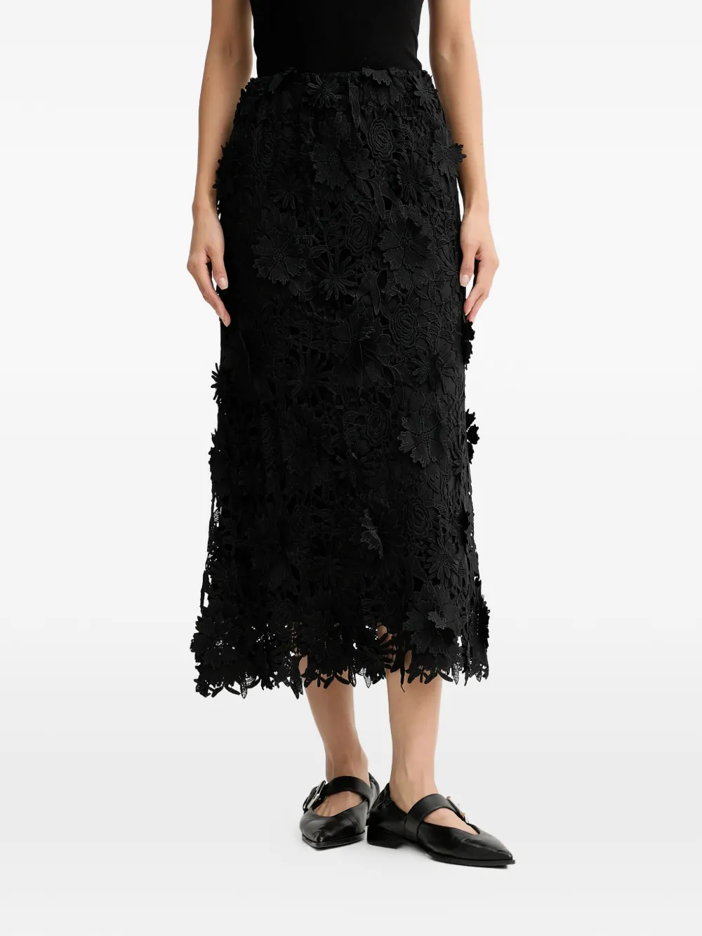 

Кружевная юбка миди pomi MUNTHE, черный