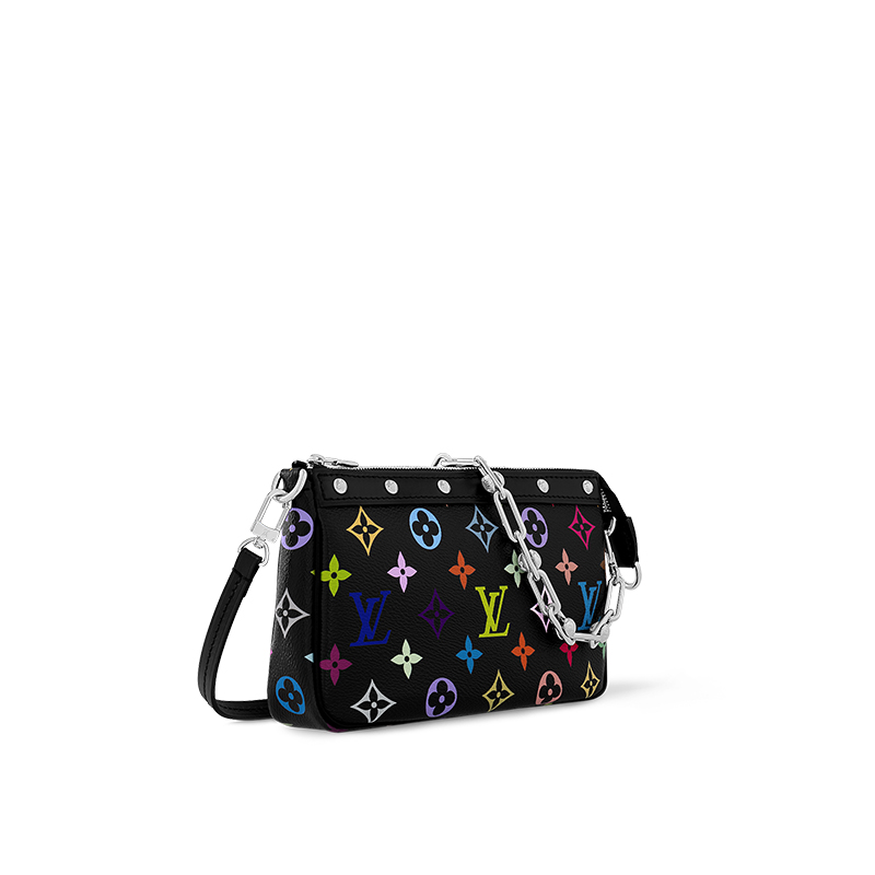 LOUIS VUITTON Сумка-кошелек Takashi Murakami черная разноцветная — фото 2